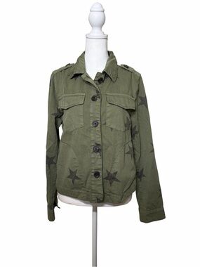 Blank NYC Olive Green Star-Print Military Jacket